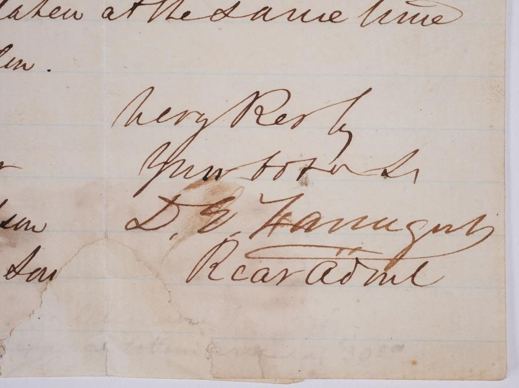 ADMIRAL DAVID FARRAGUT 1864 ALSHandwritten 2fdabd