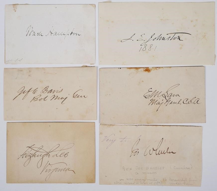 CONFEDERATE GENERALS SIX SIGNATURESCut