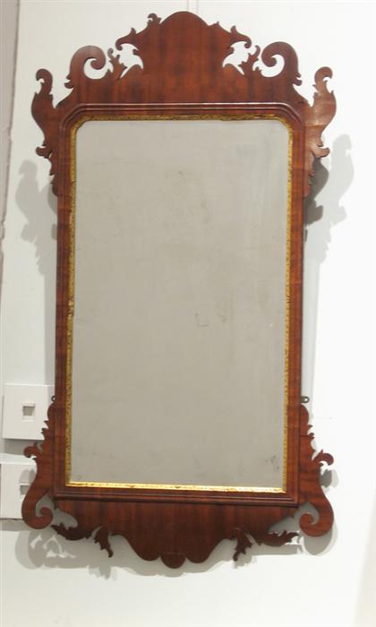 Mahogany Chippendale fret carved mirror