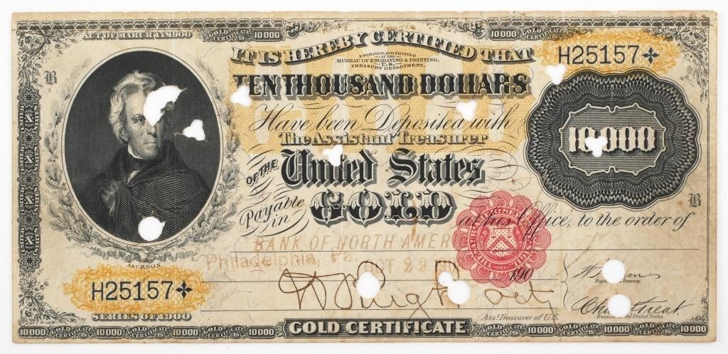 $10,000 GOLD CERTIFICATE 1900,