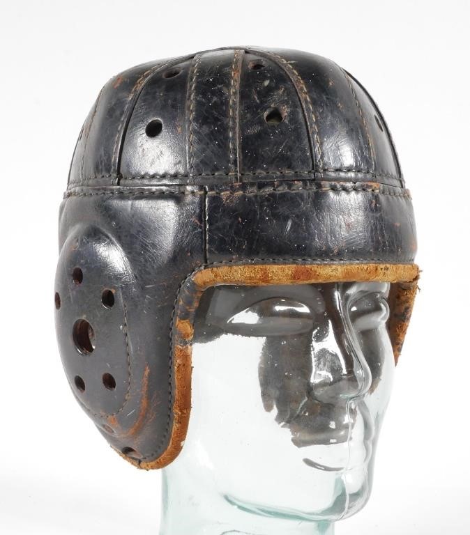 EARLY 1900S LEATHER FOOTBALL HELMET,