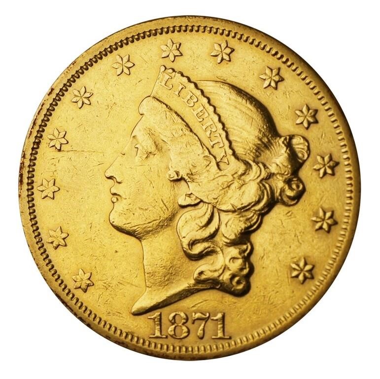 1871 S GOLD DOUBLE EAGLE 20 LIBERTY 2fdb0a