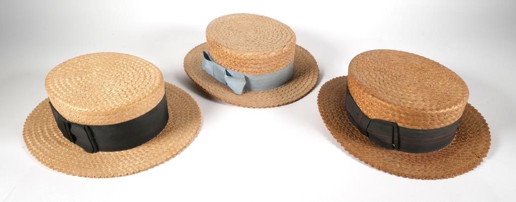 THREE PERIOD SKIMMER OR STRAW BOATER