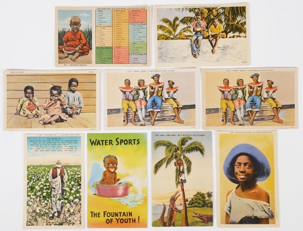 JIM CROW LINEN POSTCARDS BLACK 2fdb17