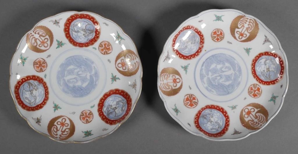 ANTIQUE JAPANESE IMARI PORCELAIN PLATESTwo