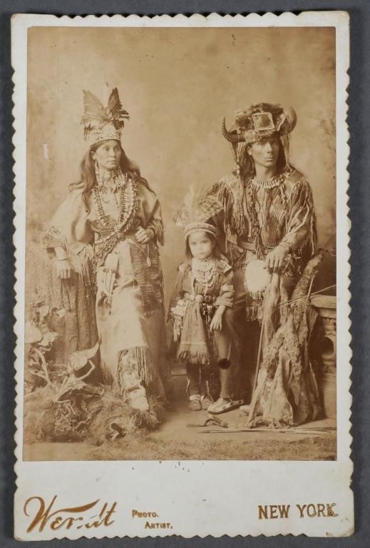 19TH C. CABINET CARD OF NATIVE AMERICAN