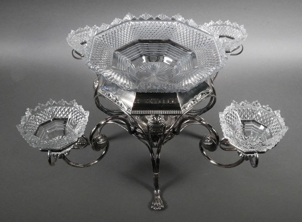 ANTIQUE CRYSTAL AND SILVER PLATE 2fdbe3
