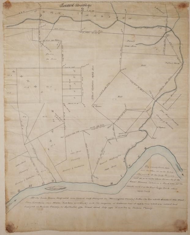 ANTIQUE HAND DRAWN MAP OHIO AND 2fdbf5