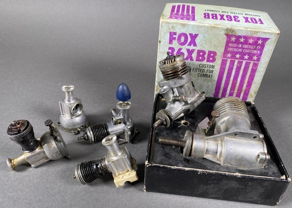 5 VINTAGE MODEL AIRPLANE GAS ENGINESFox 2fdc50