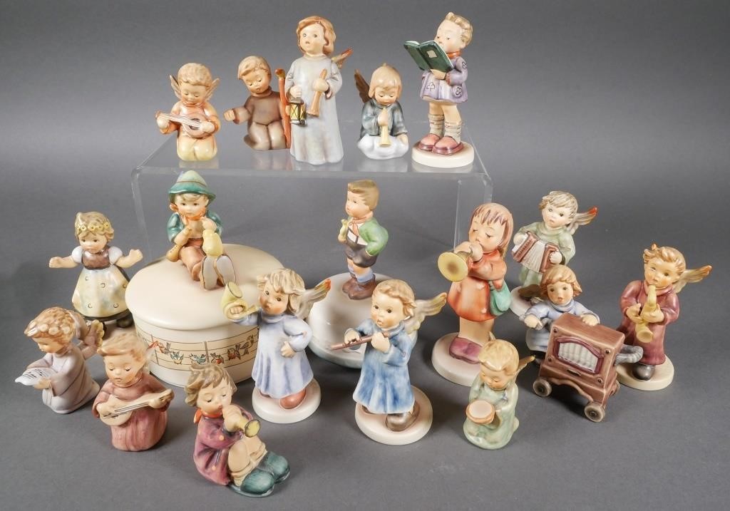 18 HUMMEL FIGURINESTwo boxes, the