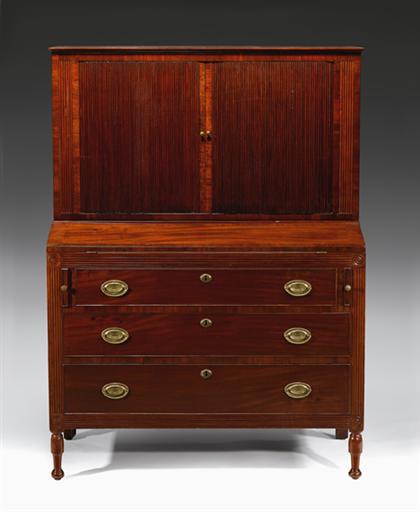 Federal mahogany tambour secretary