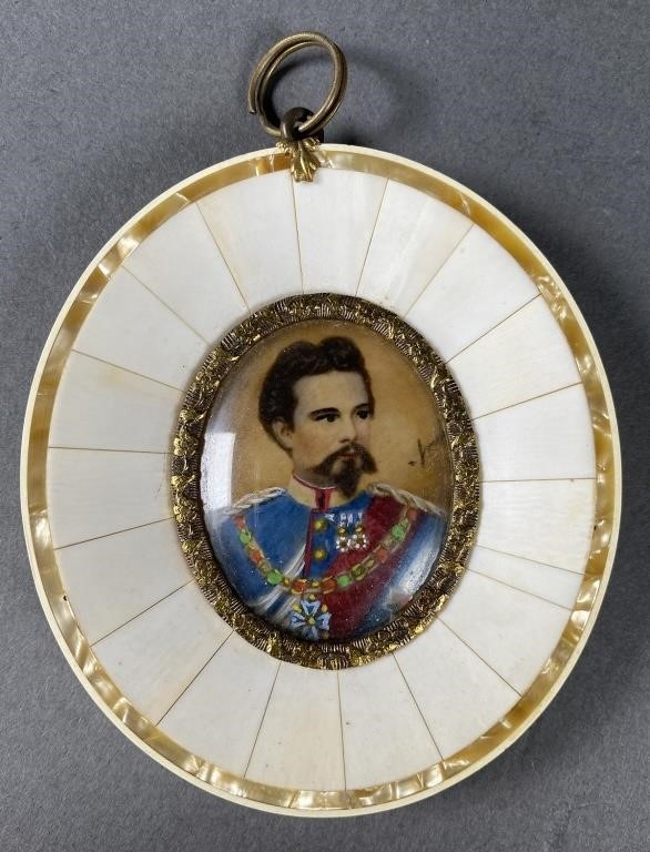 MINIATURE PORTRAIT OF KING LUDWIG3-3/4"