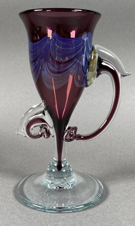 ROBERT LEVIN ART GLASS VASE7-3/8"