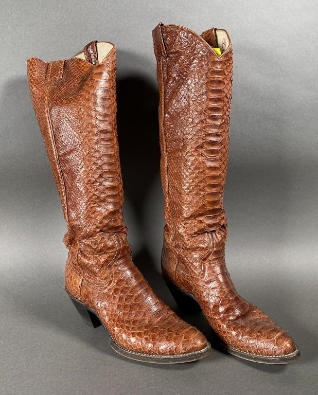 COWBOY BOOTS, LARRY MAHAN SNAKESKIN