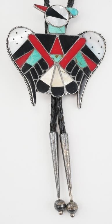 NAVAJO THUNDERBIRD INLAID BOLO 2fdd56