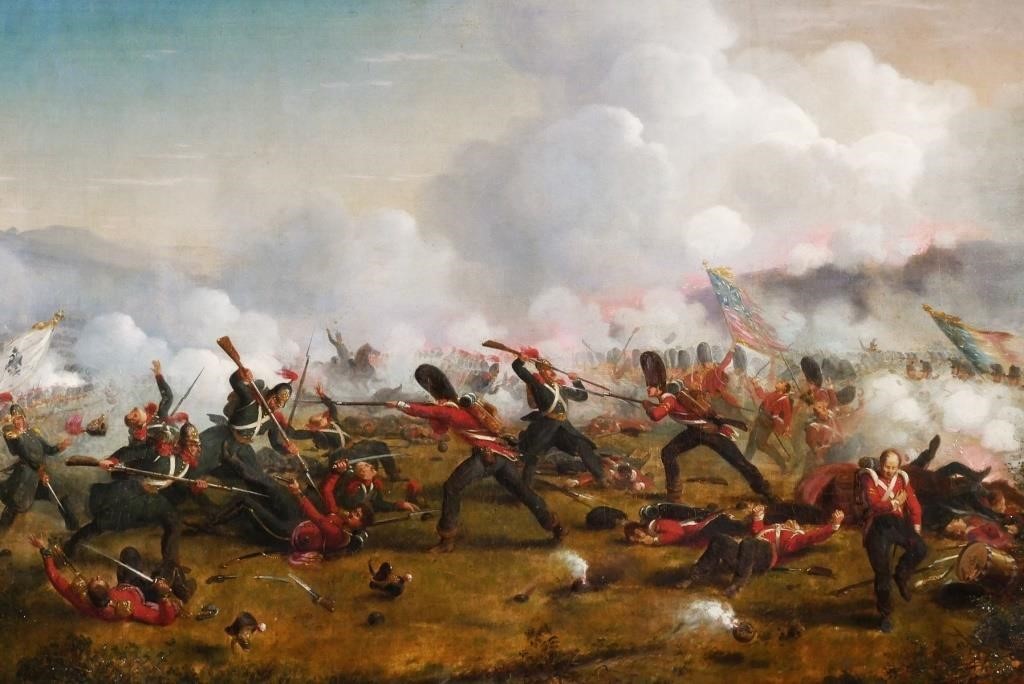 BATTLE OF LEIPZIG OIL ON CANVAS 2fdd63