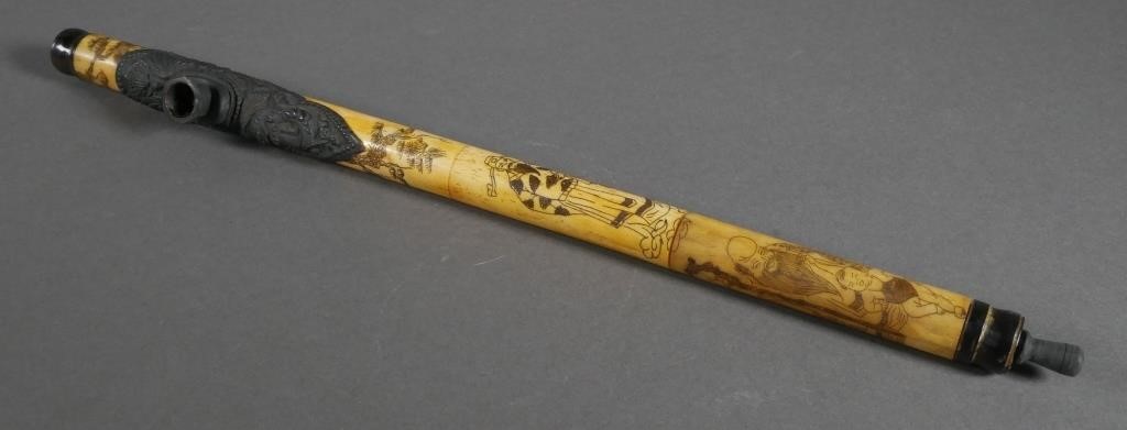 CHINESE BONE OPIUM PIPE C. 1900Antique