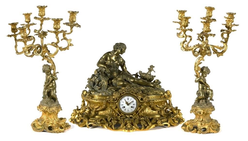 DENIERE 19C FRENCH BRONZE CLOCK 2fdd89