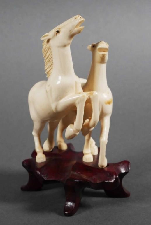 ANTIQUE IVORY CARVING GALLOPING