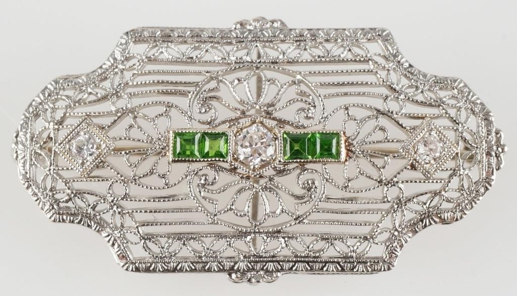 EDWARDIAN DIAMOND AND EMERALD 14K 2fddc6