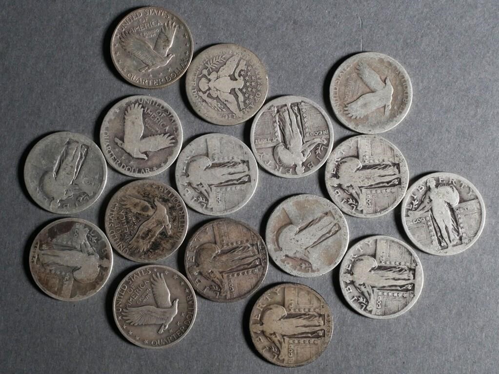 (16) 1927 STANDING LIBERTY QUARTERS