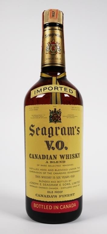1957 SEAGRAMS CANADIAN WHISKEY BOTTLEVintage