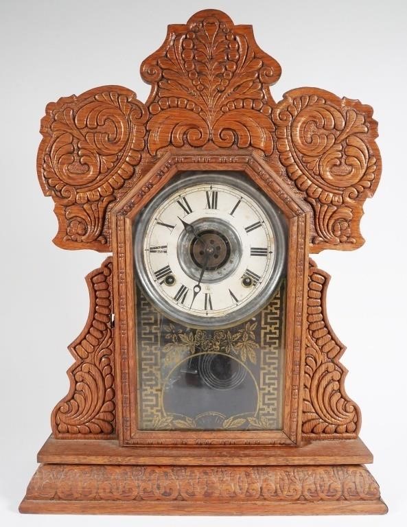 VICTORIAN MANTEL CLOCKAbout 19-5/8"