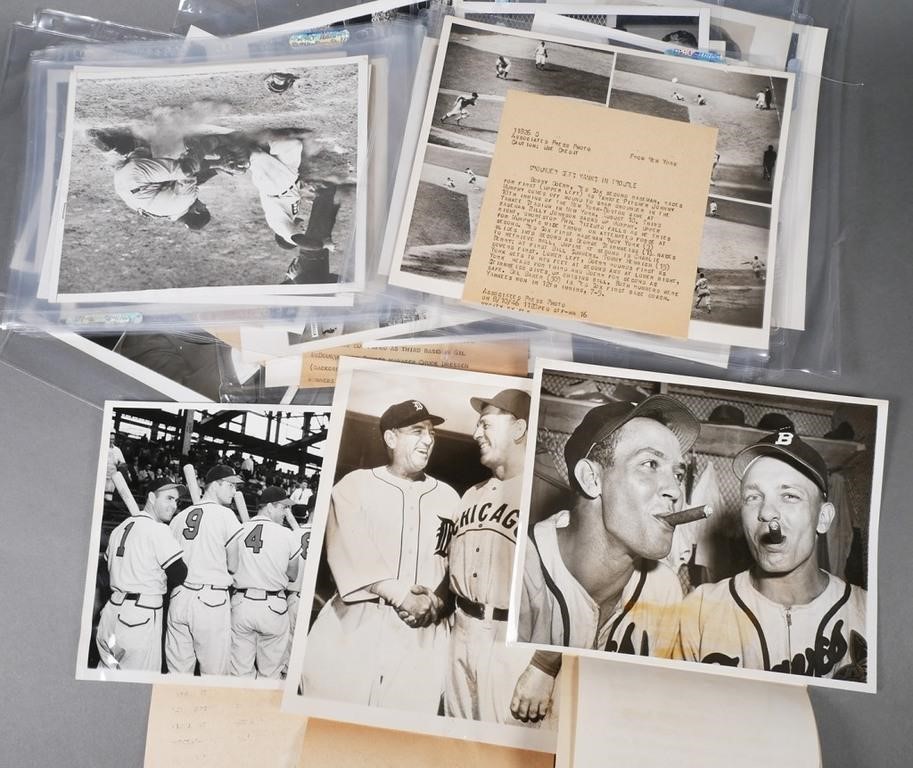 TYPE I PHOTOS (25) BASEBALL, 1940S-1950SA