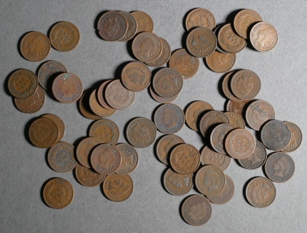 (60) US INDIAN HEAD CENT PENNIES