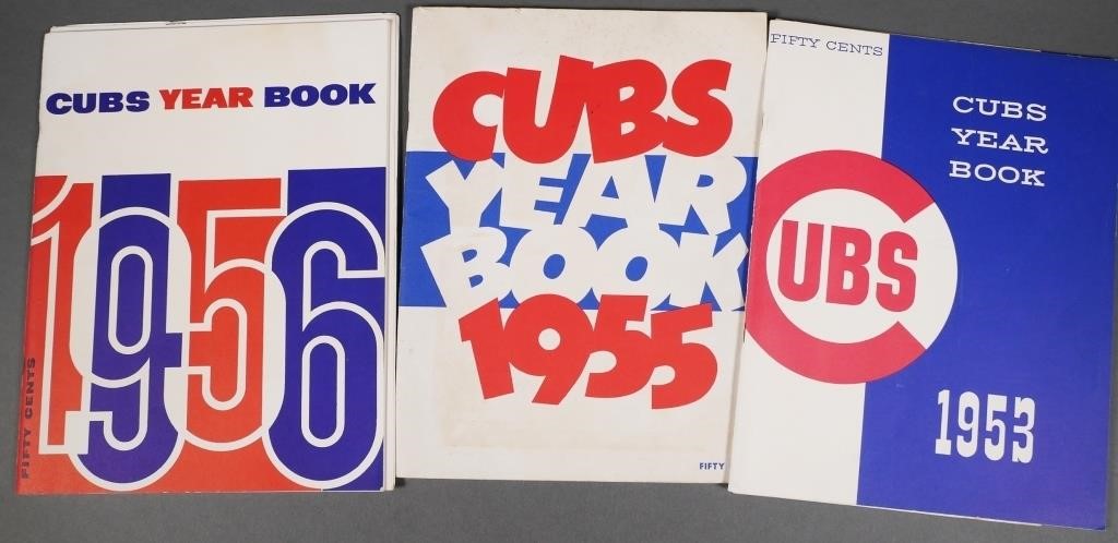 1953 1955 1956 CHICAGO CUBS YEARBOOKSIncludes 2fdef3