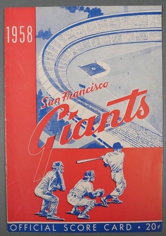 1958 SF GIANTS PROGRAM VS DODGERSUnmarked.