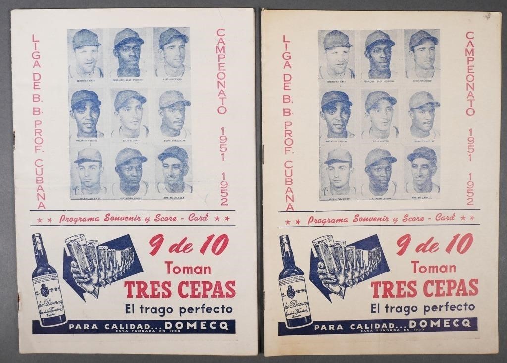 1952 CUBA BASEBALL PROGRAMS TOM 2fdf21