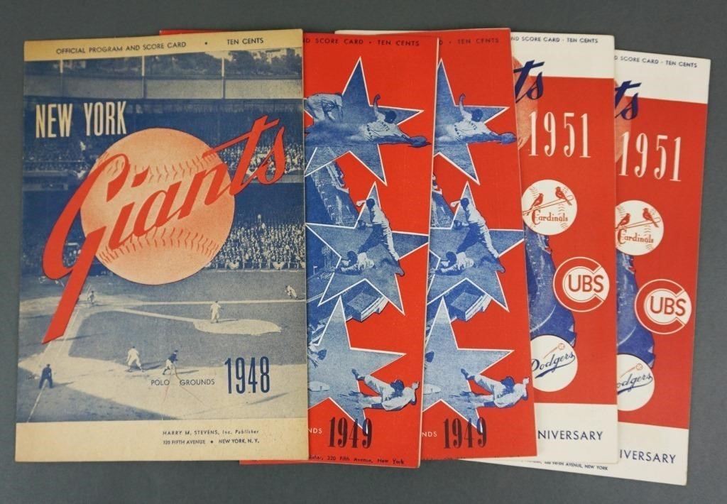 NEW YORK GIANTS PROGRAMS (5) 1948-51Five