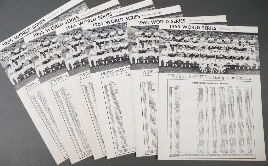 1965 WORLD SERIES SCORECARDS (6)Six