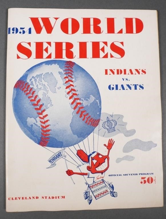 1954 WORLD SERIES PROGRAM, INDIANS