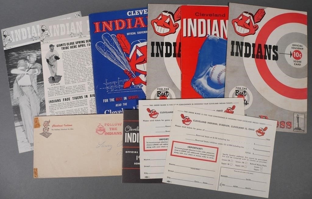 1950 54 CLEVELAND INDIANS SCORECARDS  2fdf63
