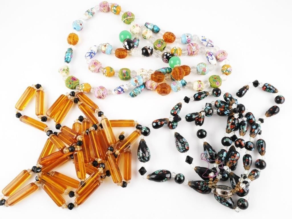 ANTIQUE GLASS BEAD JEWELRY LOTSeveral