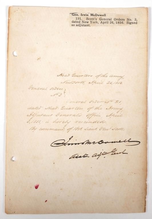 1856 GENERAL ORDER NO 3 SIGNED 2fdf9b