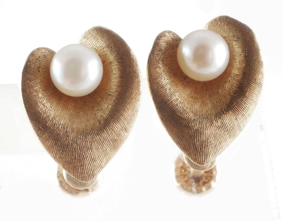 14K GOLD EARRINGS WITH PEARLS14k 2fdff7