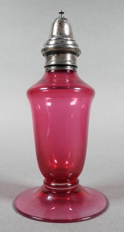 STERLING LIDDED CRANBERRY GLASS 2fe00c