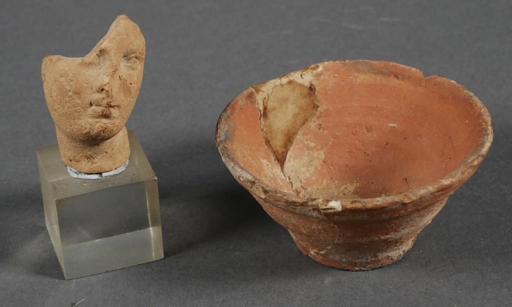 TWO ANCIENT ROMAN TERRA COTTA PIECESA