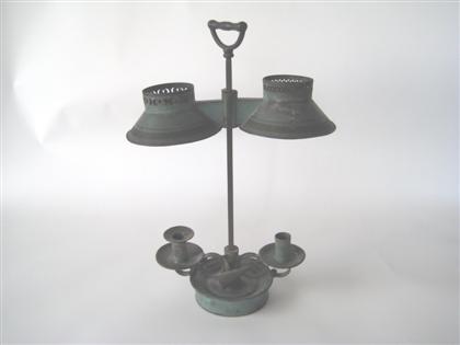 Painted tin double candle lamp 4c9a3