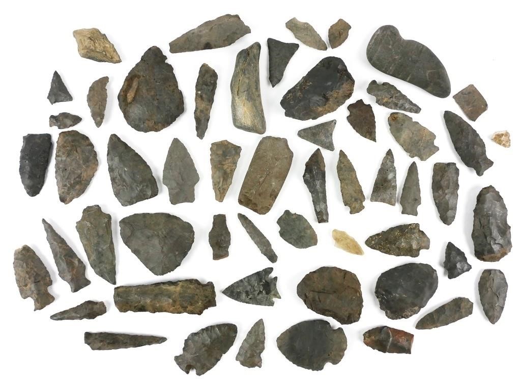 COLLECTION OF ARROWHEADS & TOOLSDozens