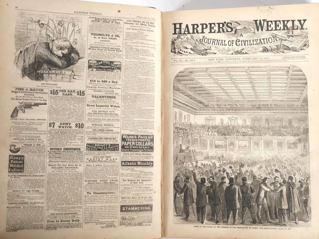 FOUR BOUND CIVIL WAR VOLUMES OF HARPERS