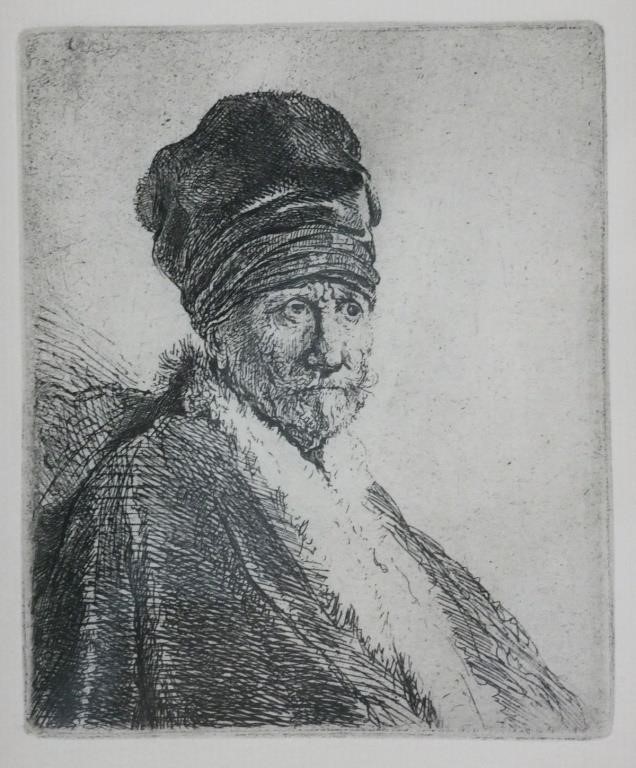 AFTER REMBRANDT ETCHING BUST OF