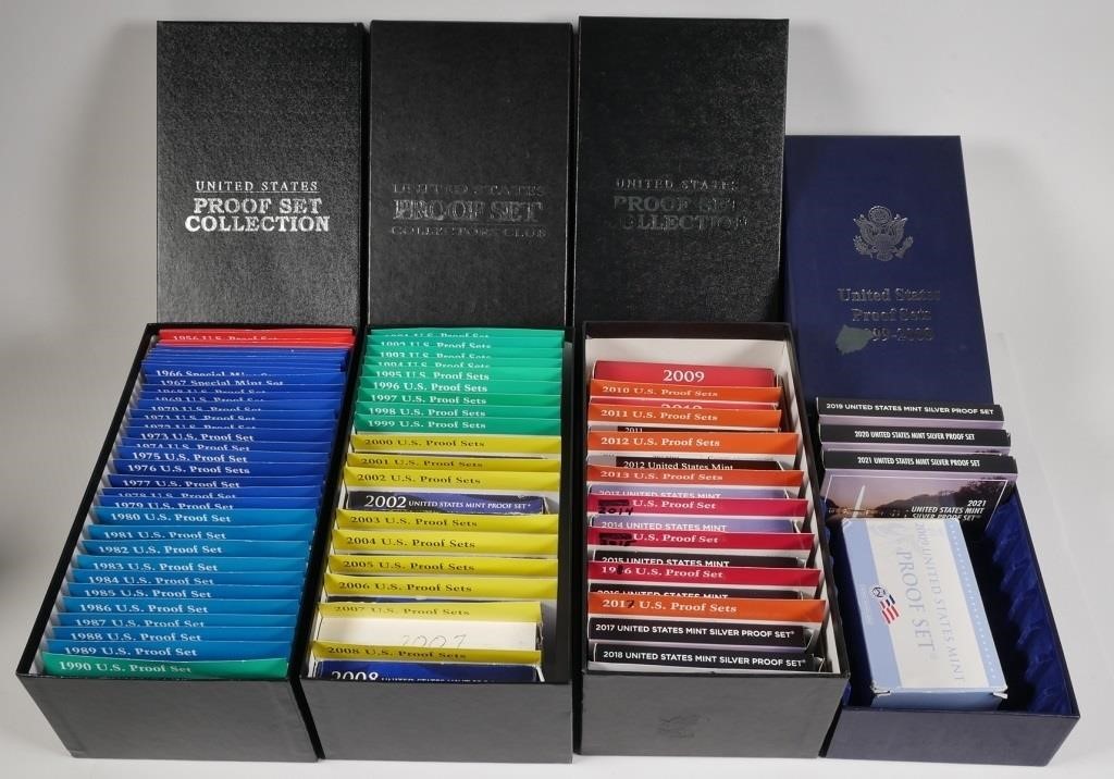 68 YEARS OF US PROOF SETS 1955-2021,