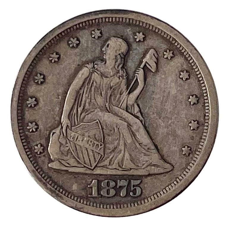 US 1875 S 20C PIECE SILVER COIN1875 S 2fe0f7
