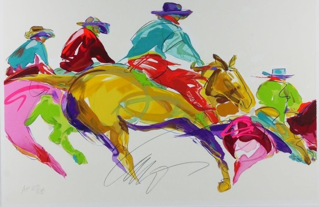 CARRIE FELL SERIGRAPH RIDERS ON
