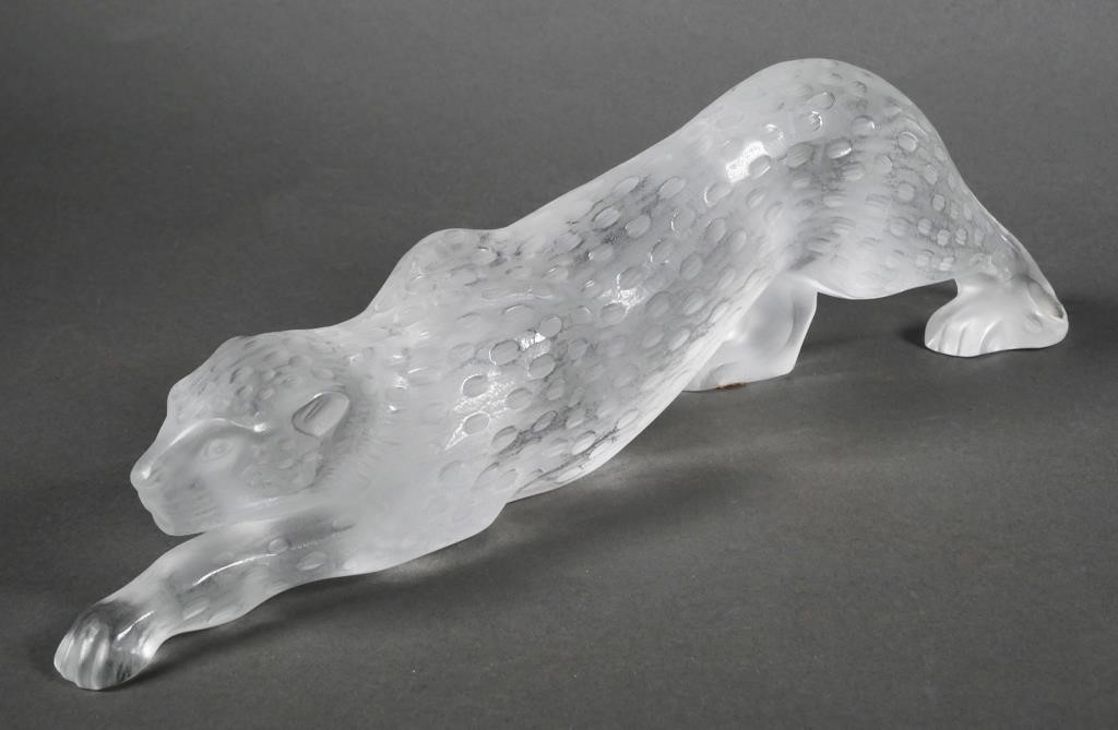 LALIQUE ZEILA PANTHER CRYSTAL SCULPTUREArt