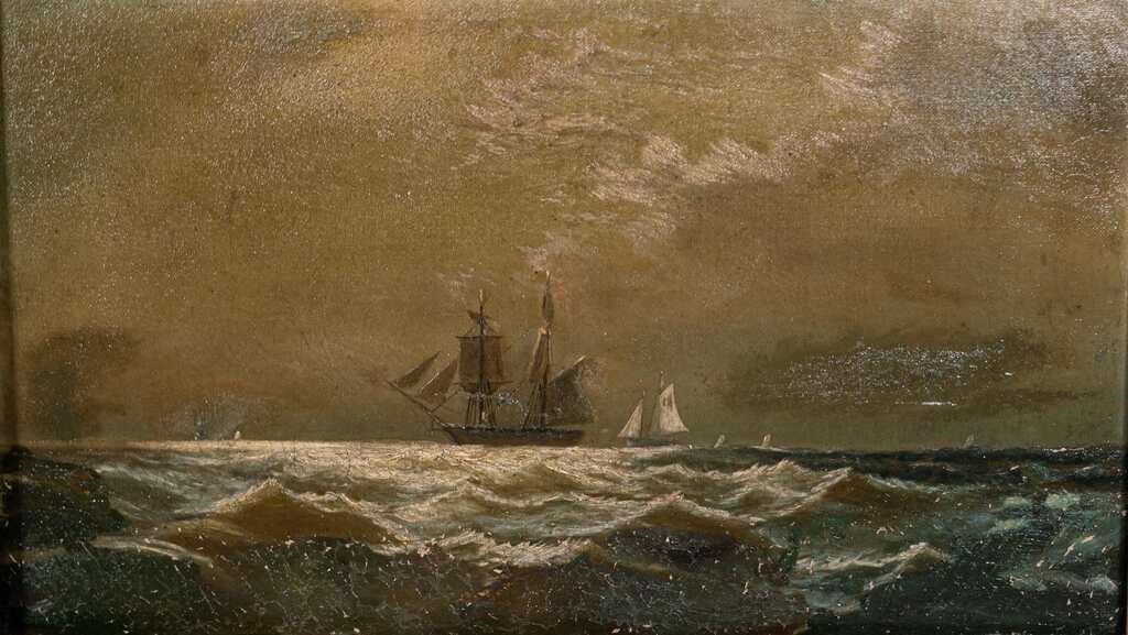 OIL ON CANVAS SEASCAPE19th century 2fe22a